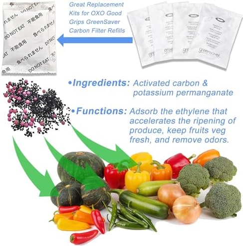 10-Pack Replacement Kits for OXO Greensaver Carbon Filter Refills