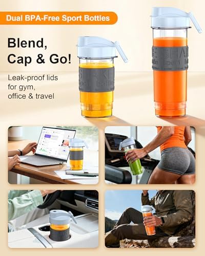 10-Piece Portable Personal Blender, 650W Smoothie Blenders - Image 5