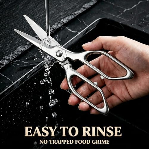 Kitchen Scissors, Poultry All Stainless Steel Shears for Meat & Herbs