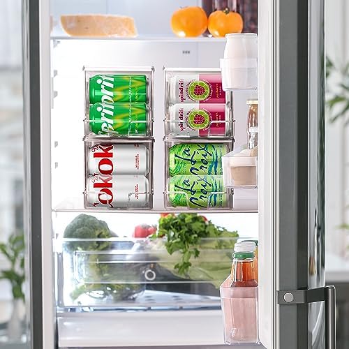 Soda Can Organizer Dispenser for Refrigerator, 12 Can, 2 Pack