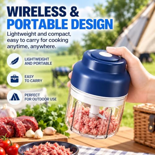 Electric Garlic Chopper Mini, 320ml Rechargeable Cordless Mini Food Chopper - Image 6