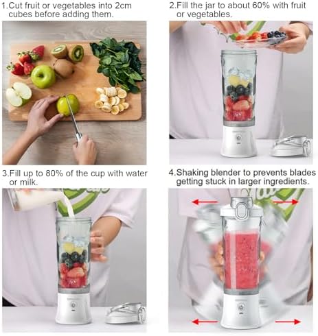 Portable Blender, Shakes and Smoothies Cordless Personal Size Blender 20oz