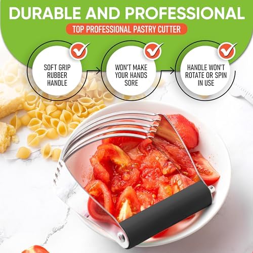 Spring Chef Large Dough Blender For Baking - Durable Pastry Blender - Black - Image 5