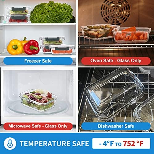 24-Piece Small Glass Food Storage Containers with Lids Airtight