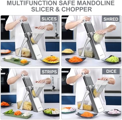 Safe Mandoline Slicer Pro for Kitchen Adjustable Vegetable Slicer