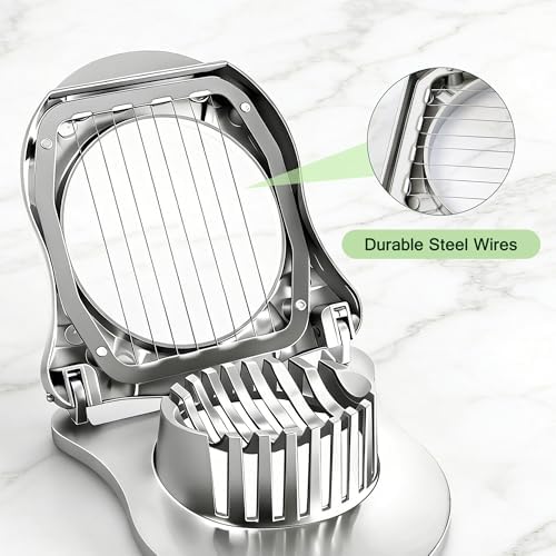 Egg Slicer with Zinc Alloy and Stainless Steel Wires, Hard Boiled Egg Cutter for Salads and Sandwiches - Image 2