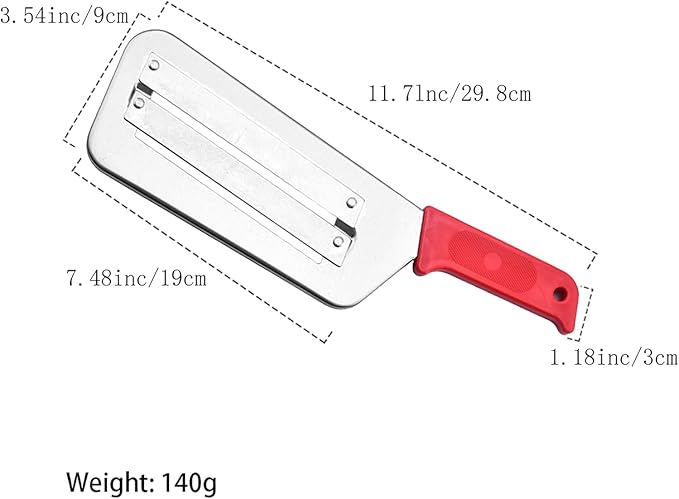 Cabbage Chopper Shredder - 2 Pcs Stainless Steel Kitchen Knife for Slicing, Grating & Shredding - Perfect for Sauerkraut, Coleslaw, Vegetables - Sharp Blades, Easy to Clean & Durable (Red+Black)