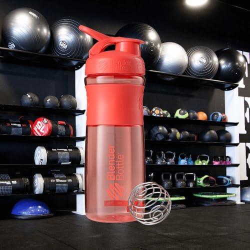 BlenderBottle SportMixer Tritan Grip Shaker Bottle, Coral/Coral, 28-Ounce - Image 2