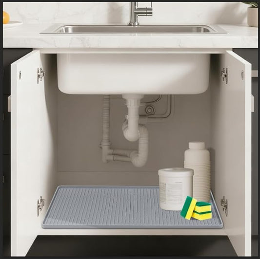 24" x 17" Under Sink Mat for Kitchen Waterproof Raised Edge