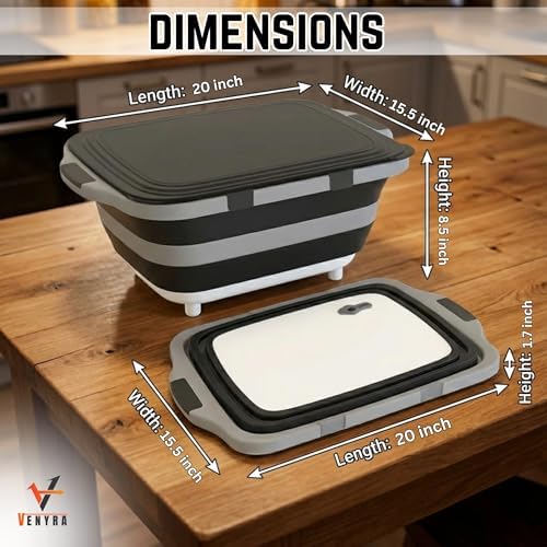 3pcs Barbecue Prep Tub, BBQ Blanket, Meat Shredder Claws | Collapsible 3 in 1 Cutting Board with Colander & Dish Basin, Insulated 21" Meat Resting Bag, Barbecue Grilling Accessories.