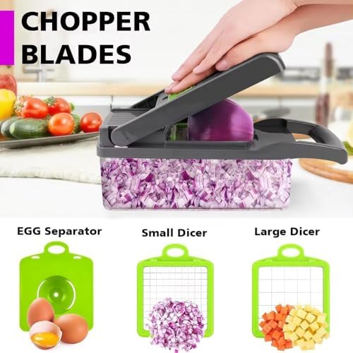 Multifunctional16-in-1 Food Chopper Pro Vegetable & Onion Cutter Kitchen Vegetable Slicer Dicer Kitchen Tools with container - Image 2