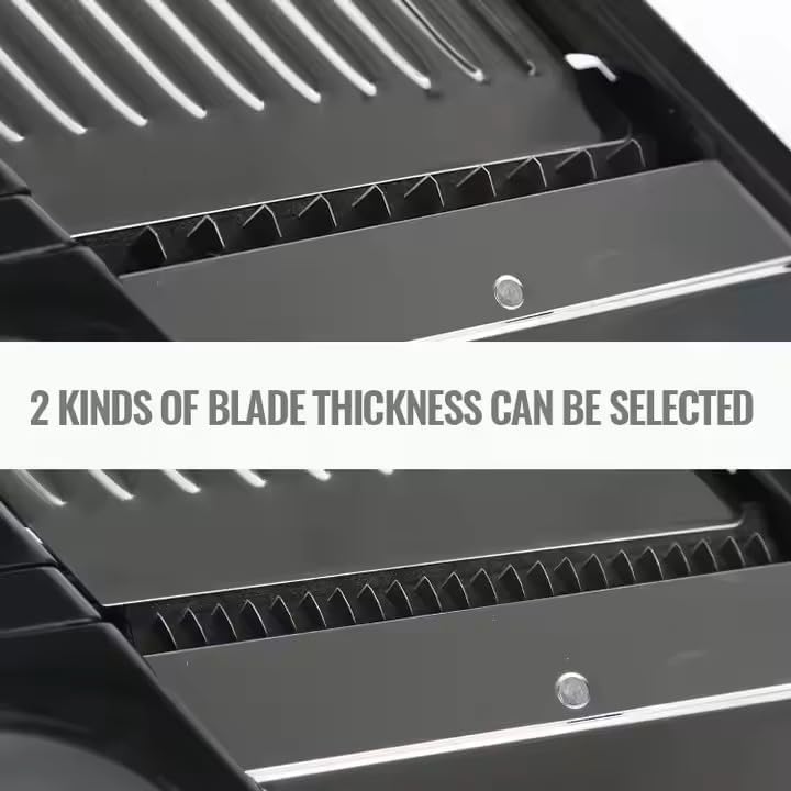 Adjustable Stainless Steel Mandoline Slicer for Kitchen – Sharp & Durable Vegetable and Fruit Cutter with Non-Slip Grip, Safety Gloves, Cleaning Brush – Easy-Clean & Dishwasher-Safe - Image 6