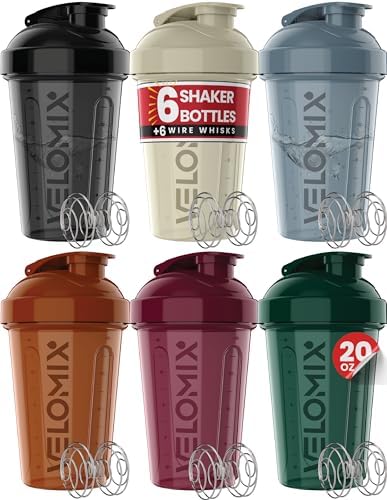 6 Pack 20oz Protein Shaker Bottle for Protein Mixes, Mood Tones