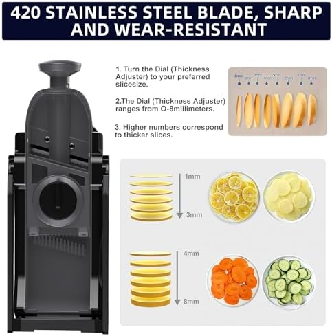 Safe Mandoline Slicer for Kitchen, Professional Vegetable Potato Slicer - Image 3