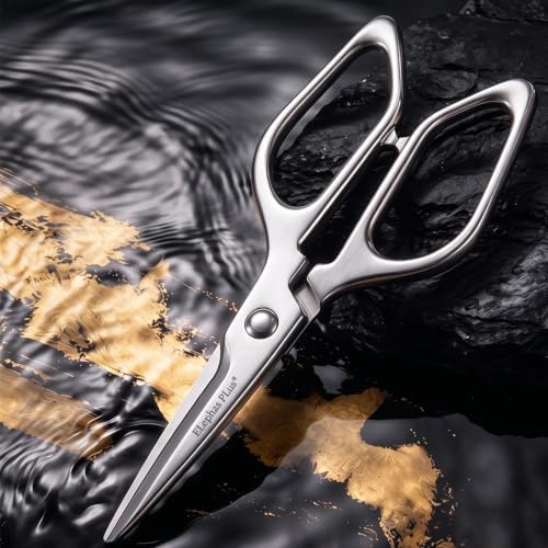 Kitchen Scissors, Poultry All Stainless Steel Shears for Meat & Herbs