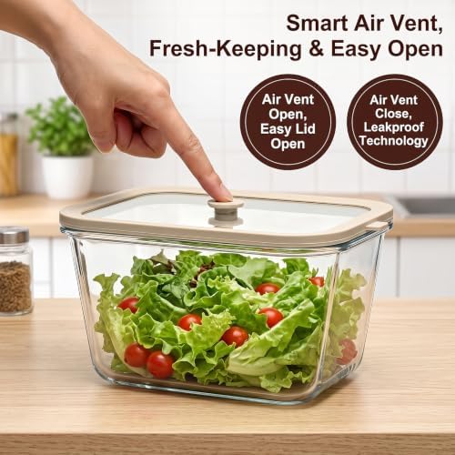2 Pack 82oz Large Glass Food Storage Containers with Lids
