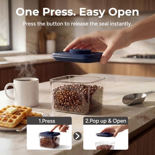 Glass Airtight Food Storage Containers with Pop Lids - Blue