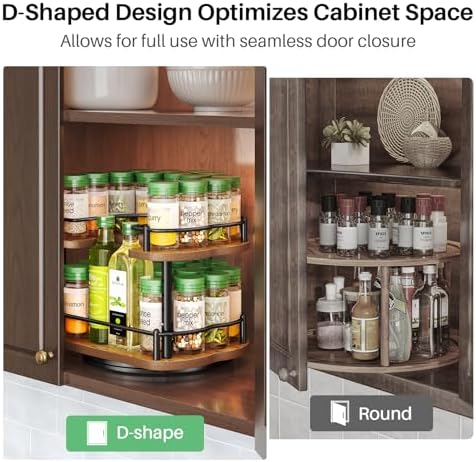 Spice Organization for Cabinet, Lazy Susan Spice Rack, 10 in
