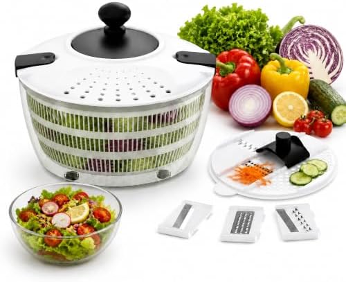 4.2 Quarts Salad Spinner & Mandoline Slicer Set with 5 Blades
