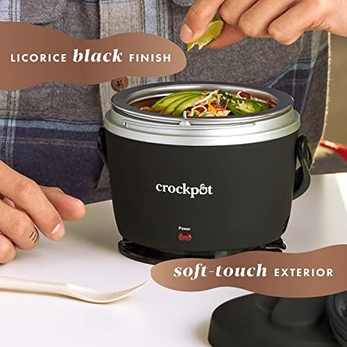 Electric Lunch Box 20-Ounce Portable Food Warmer Black Licorice Perfect for Travel On-the-Go & Office Use | Stylish Spill-Free & Dishwasher-Safe | Ideal Men & Women's Gifts