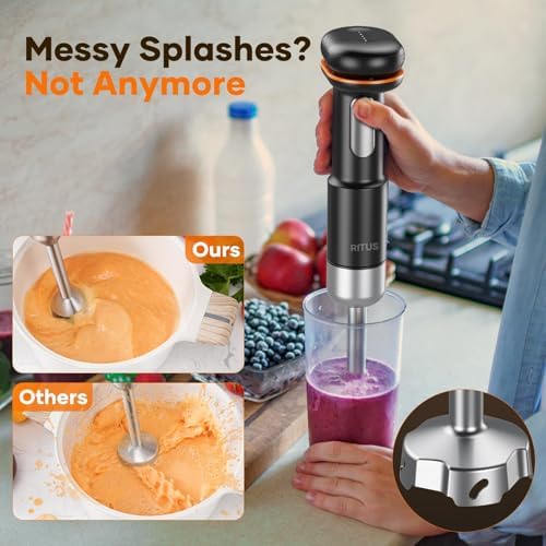 5-in-1 Cordless Immersion Blender with for Removable 6000mAh Battery