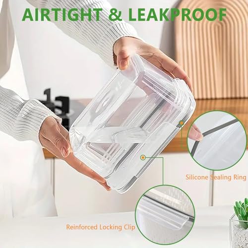 5 PCS Fruit Storage Containers for Fridge, Leakproof Food Storage Containers with Removable Colander, Dishwasher & Microwave Safe, Produce Saver Container Keep Berry Fruit Vegetable Fresh Longer