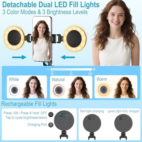 71" Content Creator Essentials Vlogging Kit - 2 Lights & 2 Mics