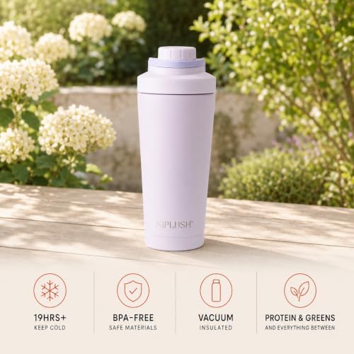 Insulated Protein Shaker Bottle 24oz, Dishwasher Safe, Lavender - Image 3