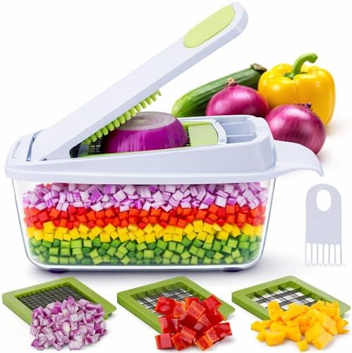 Brieftons QuickPush 8-Cup Push-Down Manual Vegetable Chopper & Food Dicer by Brieftons