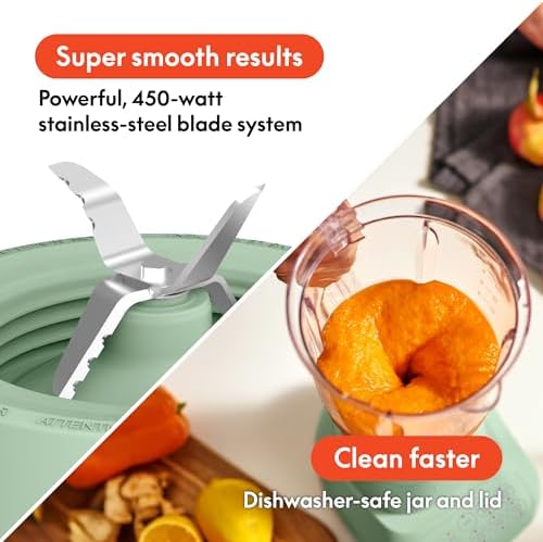 bella Fits-anywhere™ Flip & Store Blender, 48 oz, 520W, Seaglass - Image 4