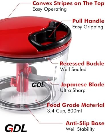 Food Chopper, Vegetable Chopper, Pull String Onion Chopper Dicer, 800ML