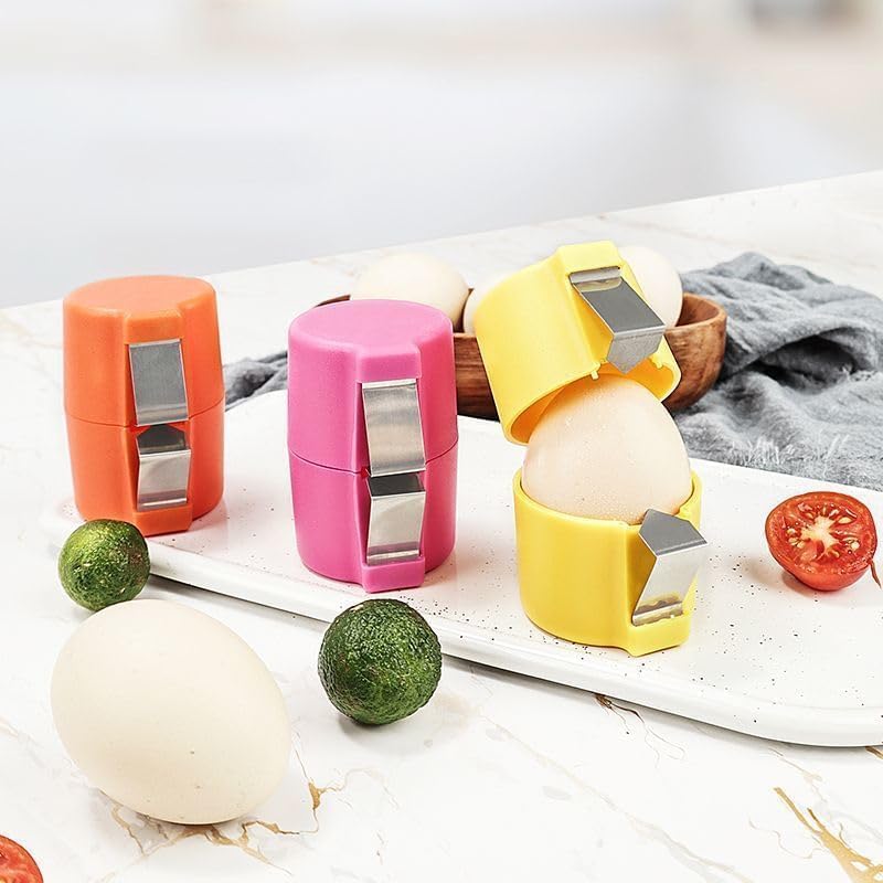 3Pcs Egg Shell Opener, 2026 New Egg Cracker Tool for Raw Eggs, Hard Boiled Egg Peeler Egg Cube Egg Separator Handheld, Stainless Steel Eggshell Breaker Egg Shell Cutter Kitchen Gadgets（3Pcs） - Image 6