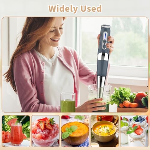 Toogel Cordless Immersion Blender, 21-Speed, 3-Angle Adjust, Grey - Image 4