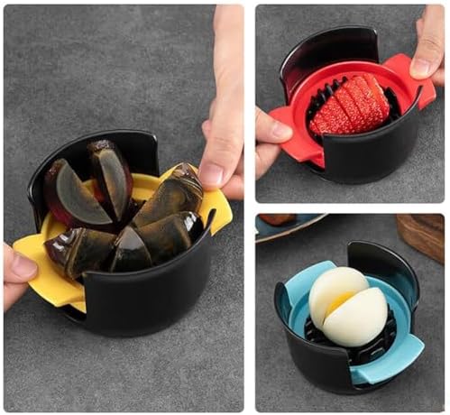 4-in-1 Stainless Steel Egg Slicer for Hard Boiled Eggs, Fruits & More – Effortless Egg Cutter for Salads, Sandwiches, Charcuterie Boards – (Perfect for Strawberries, Bananas, Grapes) - Image 2
