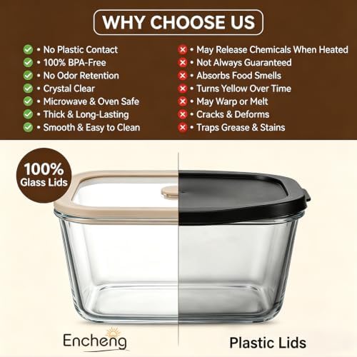 2 Pack 82oz Large Glass Food Storage Containers with Lids