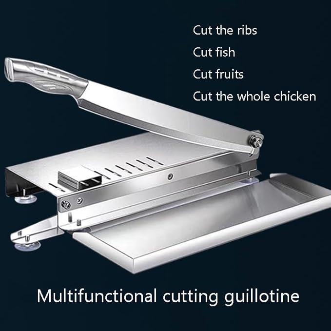 Household Cutting Guillotine,Meat Slicer Bone Cutter,Manual Frozen Meat Ribs Chopper,Stainless Beef Cutter Machine For Rib Fish Chicken Beef,M
