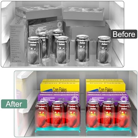 Freezer Organizer,12" Visible Fridge Organizer Rack with Removable Dividers