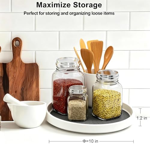 Lazy Susan Turntable Organizer 4 Pack - 10" Rotating Spice Rack Trays