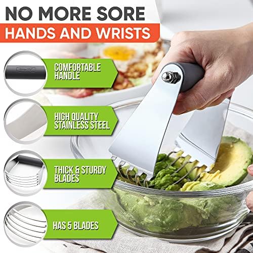 Spring Chef Large Dough Blender For Baking - Durable Pastry Blender - Gray - Image 3