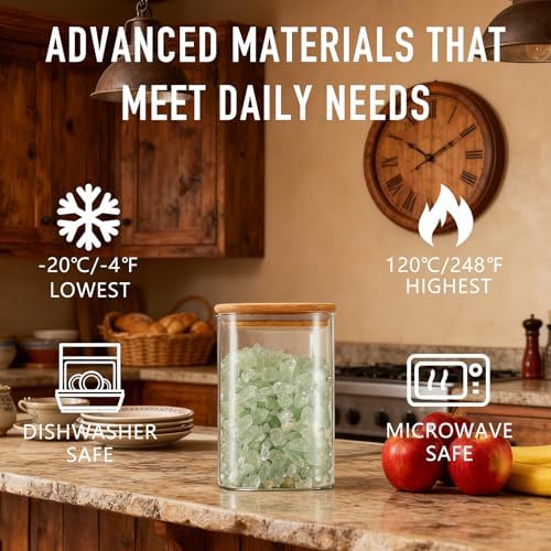 37oz/1.2Qt/1100ml Square Glass Storage Containers with Lids 4-Pack