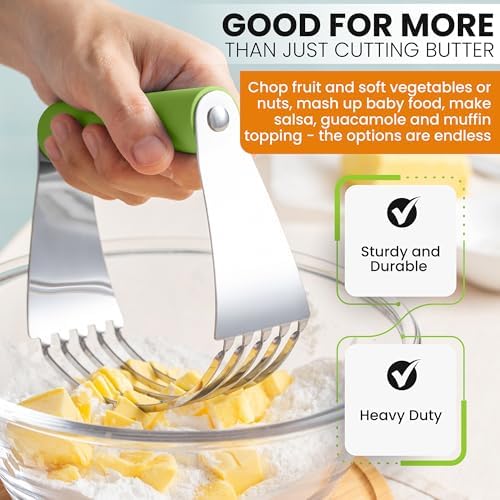 Spring Chef Large Dough Blender For Baking - Durable Pastry Blender - Green - Image 5
