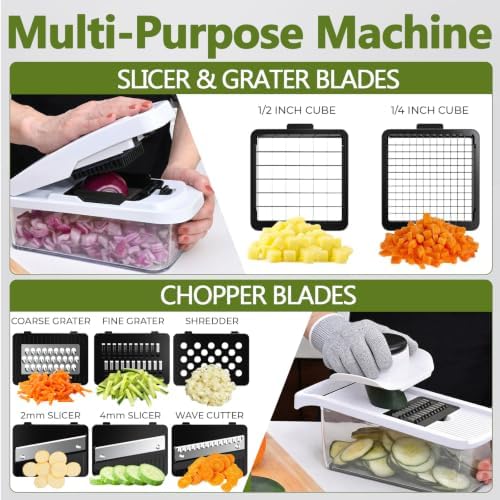 Multifunctional Vegetable Chopper & Mandoline Slicer, Veggie Chopper - Image 3