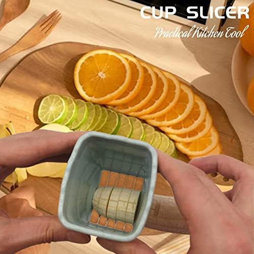 Cup Slicer - [NEW] Fruit Slicers Cup Egg Slicer, Stainless Steel Banana Strawberry Cutter, Quickly Making Soft Fruits, Vegetables Cutting Kitchen Gadget (Yellow (Pack of 3)) - Image 2