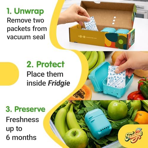 Fridgie Produce Saver, Ethylene Gas Absorber for Fridge, Lettuce Keeper