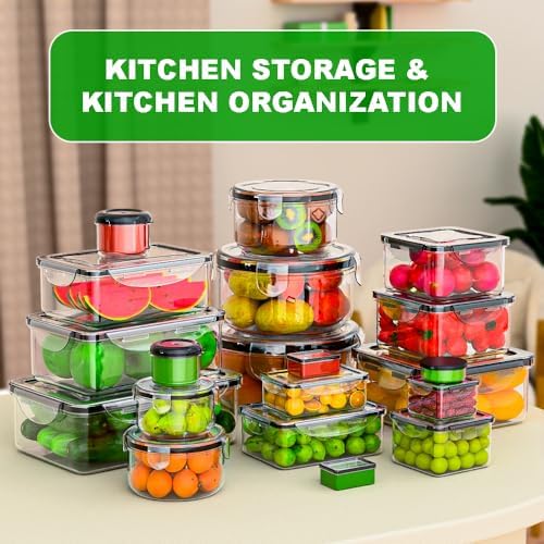 54 Pcs Food Storage Containers with Lids Airtight, (27 Containers &27 Lids) Reusable BPA-Free Plastic Food Containers for Kitchen Organization, Leak Proof Freezer/Microwave Safe Meal Prep Lunch Boxes