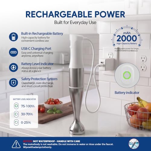 Cordless Immersion Blender, 3-in-1, Smart Control, Low Noise - Image 6