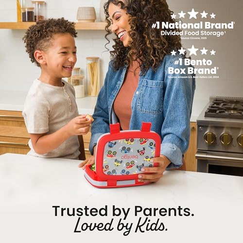Kids Prints Leak-Proof 5-Compartment Bento-Style Kids Lunch Box