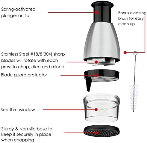 Best Utensils Premium Stainless Steel Chopper And Dicer Chop Veggies Herbs And Nuts With Ease Black - Image 4