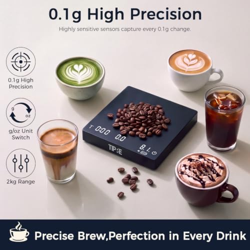 Espresso Coffee Scale with Timer, 0.1g Precision Digital Shot Scale