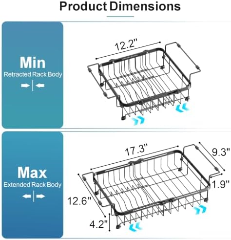 Dish Drying Rack Over the Sink - Expandable Rust-Resistant Drainer